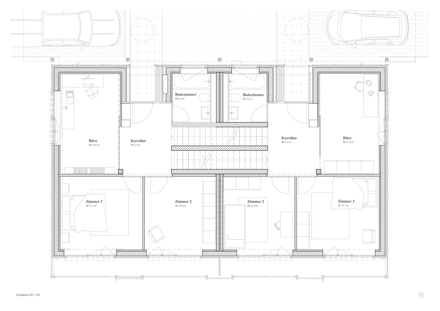 HUMMBURKART ARCHITEKTEN: Haus f&uuml;r zwei Br&uuml;der Hildisrieden