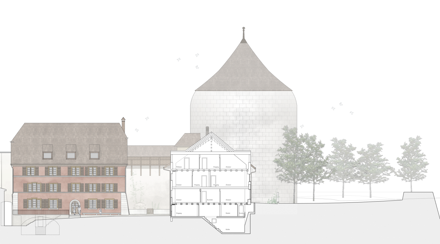 HUMMBURKART ARCHITEKTEN: Wiederaufbau Th&uuml;ringenhaus Solothurn